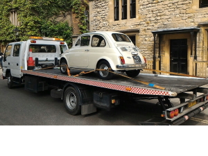 Fiat on breakdown truck