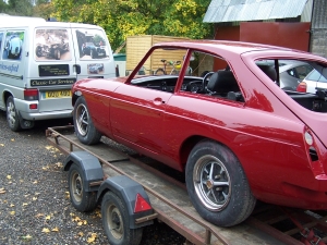 Freshly painted and ready for the next step in its restoration